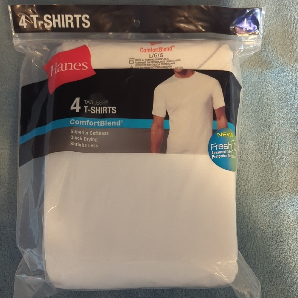 Hanes White ComfortBlend 4-Pack Crew T-Shirts